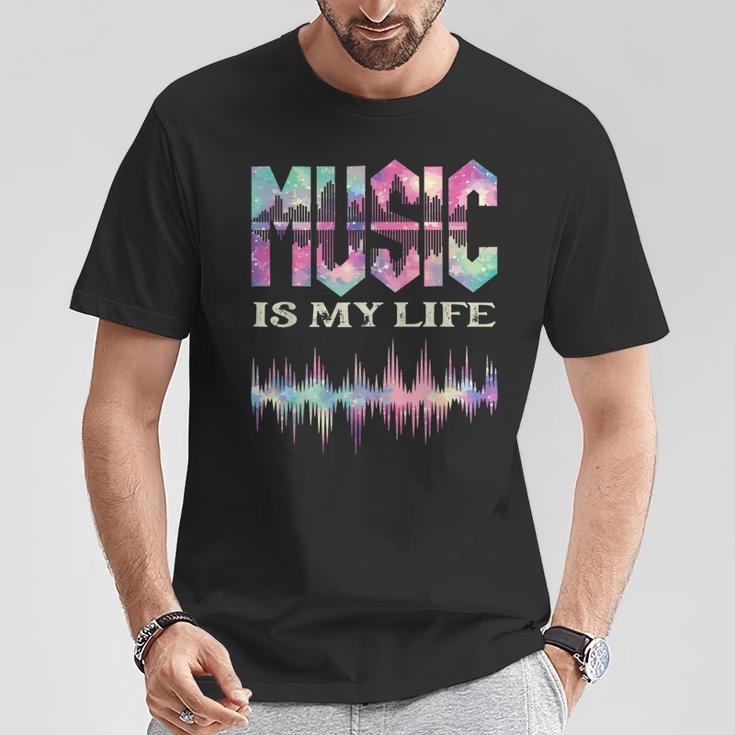 La Música Es Miida Ecualizador De Ondas Sonoras Dj Camiseta unisex Regalos divertidos