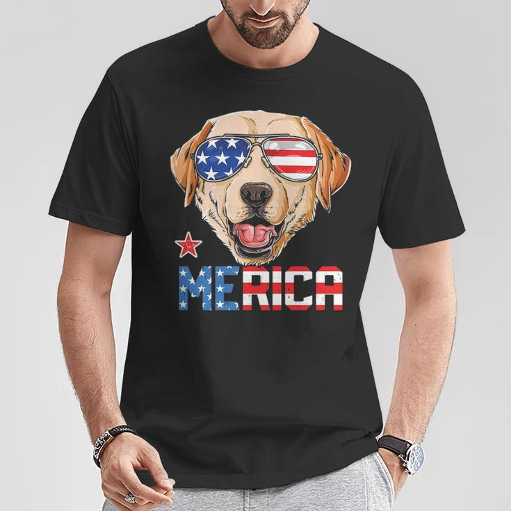 Labrador 4Th Of July Merica Men Usa American Flag T-Shirt Unique Gifts