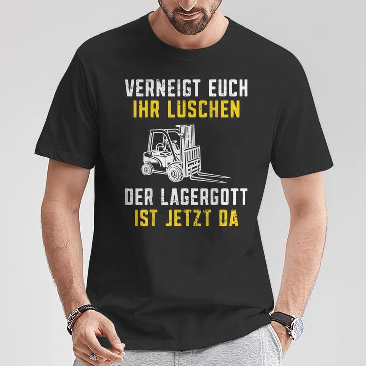 Lagergott Ist Jetzt Da Stapler Forklift Driver S T-Shirt Lustige Geschenke