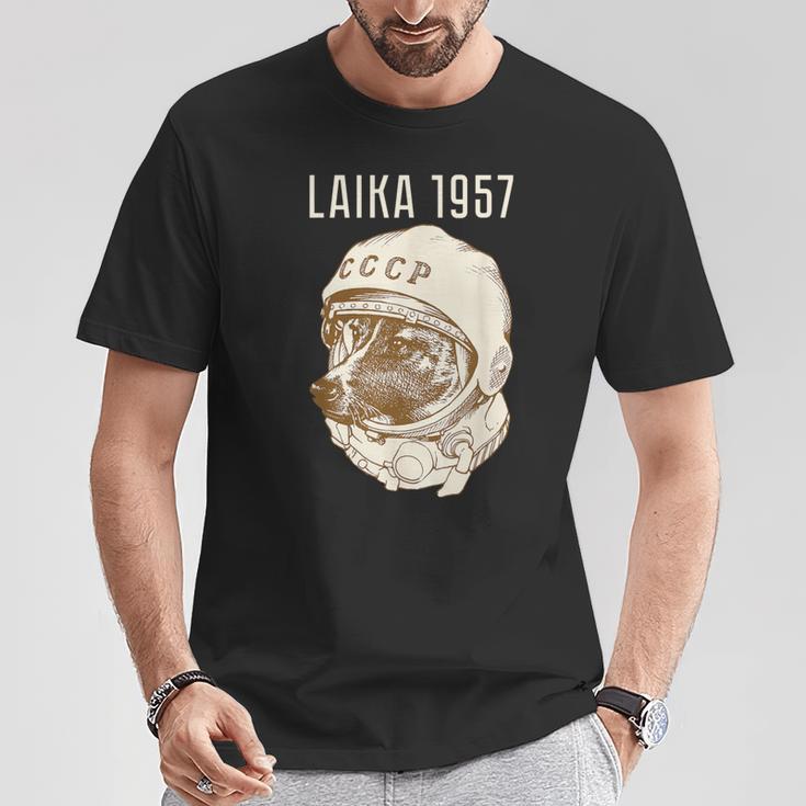 Laika Dog Sputnik Space Space Ussr T-Shirt Lustige Geschenke