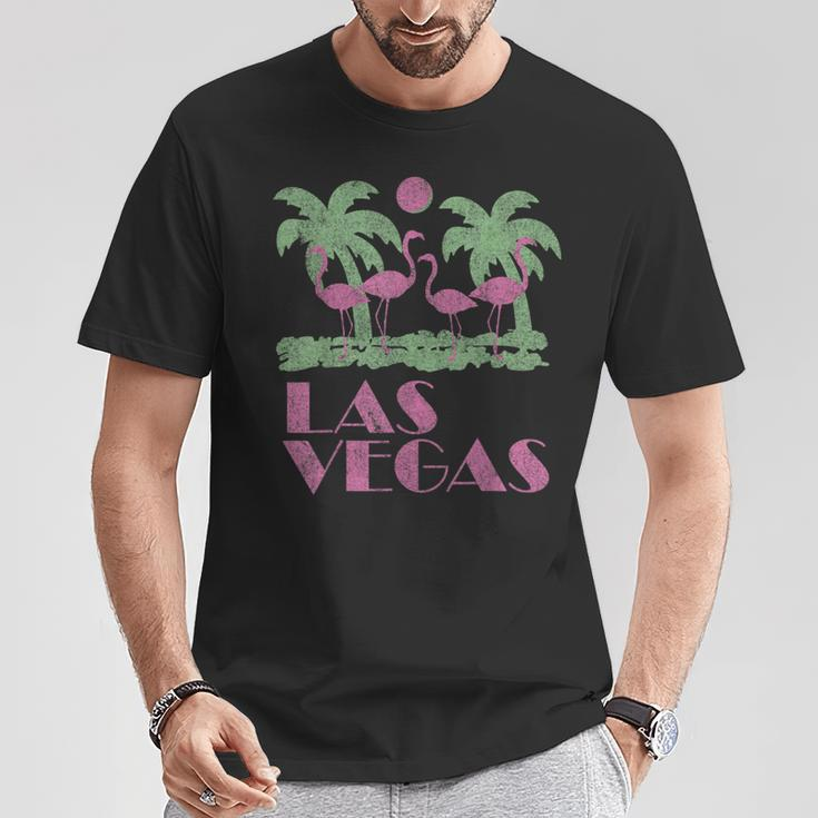 Las Vegas Flamingo Palmenmotiv T-Shirt, Trendiges Sommeroutfit Lustige Geschenke