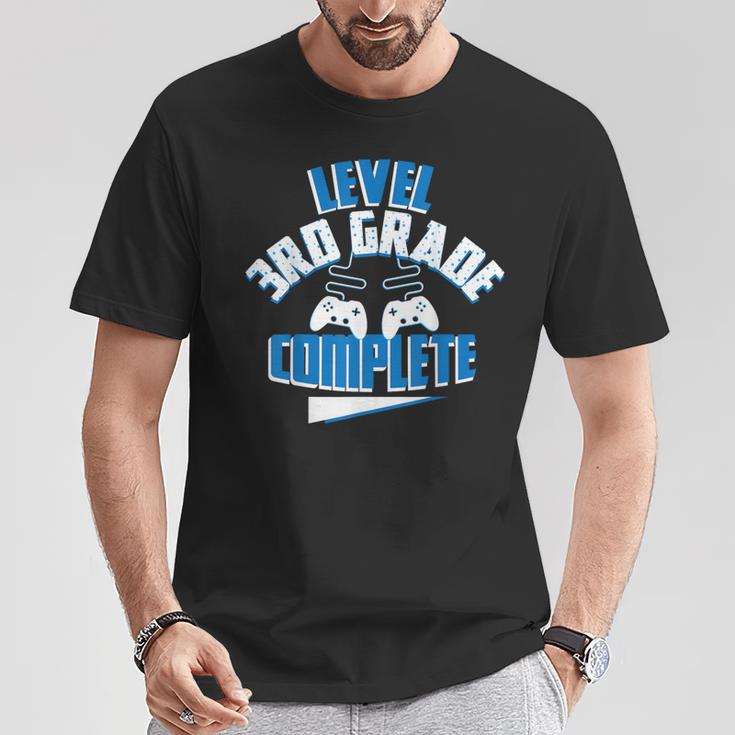 Last Day Of School Level 3Rd Grade Complete Gamer Girls Boys T-Shirt Unique Gifts