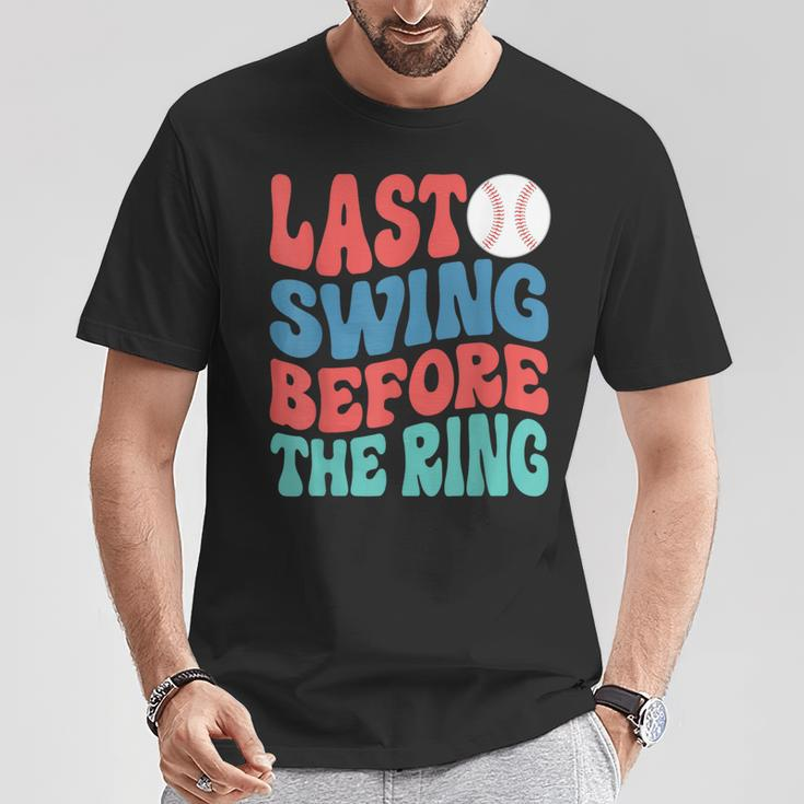 Last Swing Before The Ring Baseball Bachelorette Party T-Shirt Funny Gifts