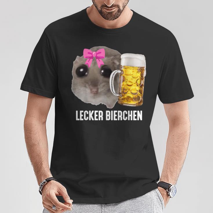 Lecker Bierchen X Sad Hamster Meme Bier Weizenbier Weißbier T-Shirt Lustige Geschenke