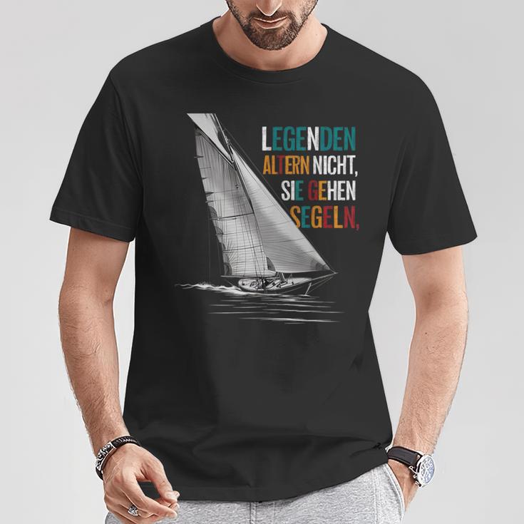 Legenden Altern Nicht Sie Gehen Segeln Großvateratertag T-Shirt Lustige Geschenke