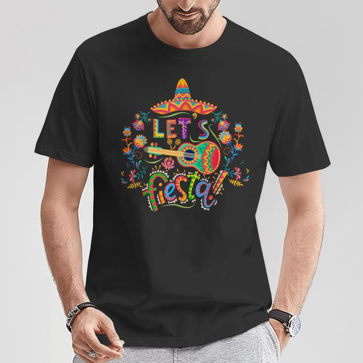 Let's Fiesta Cinco De Mayo Fiesta Squad Sombrero Hat Mexican T-Shirt Unique Gifts