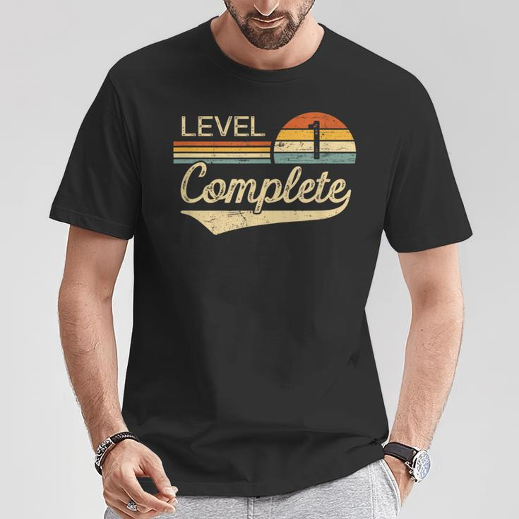 Level 1 Complete Vintage 1St Wedding Anniversary T-Shirt Unique Gifts