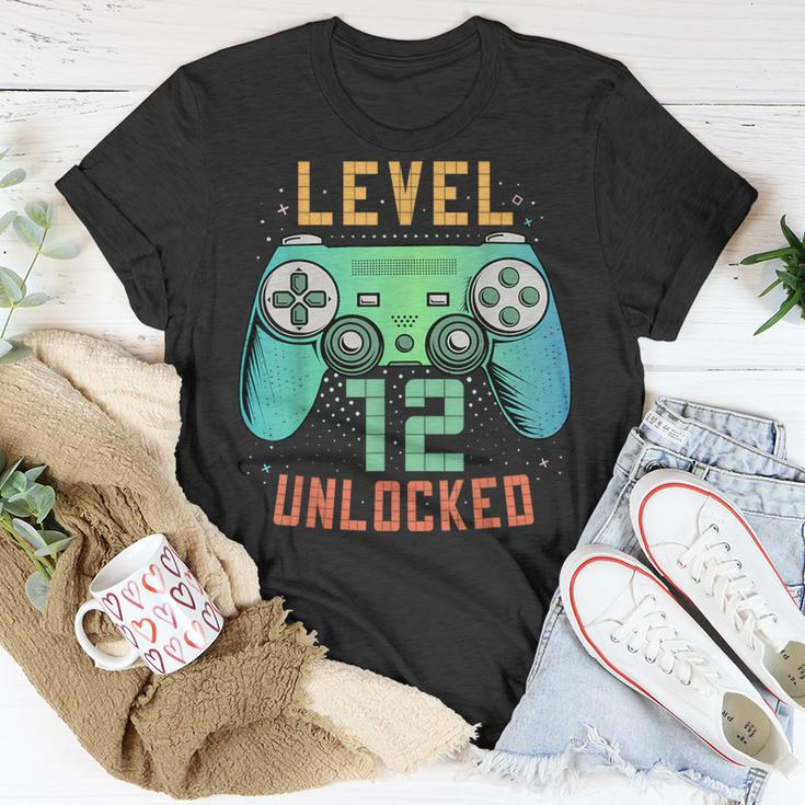 Level 12 Unlocked 12Th Birthday Gamer 12 Year Old Boys T-Shirt Unique Gifts