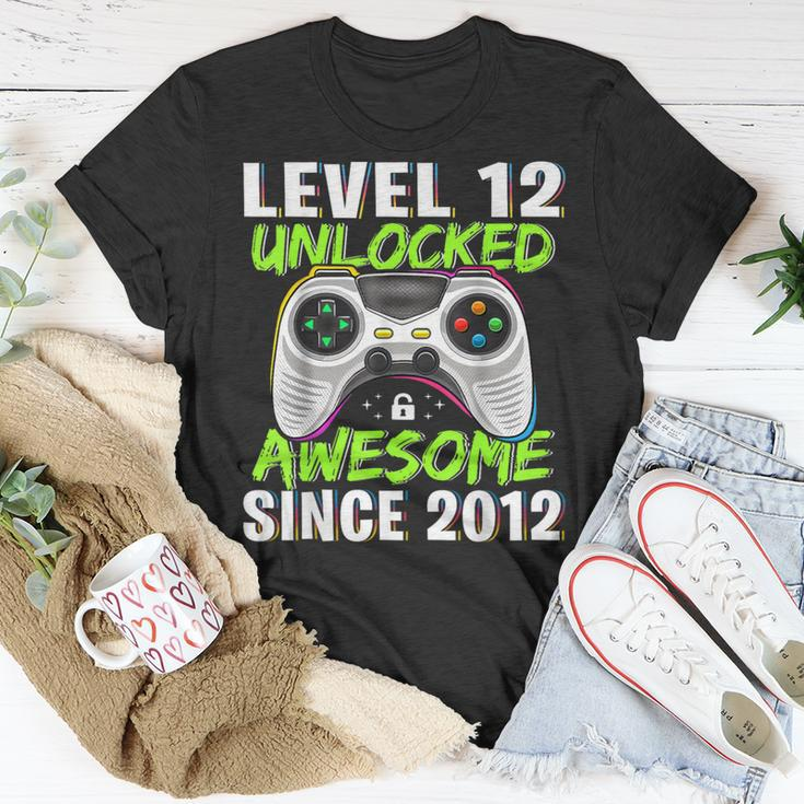 Level 12 Unlocked Awesome Since 2012 12Th Birthday Boys T-Shirt Unique Gifts