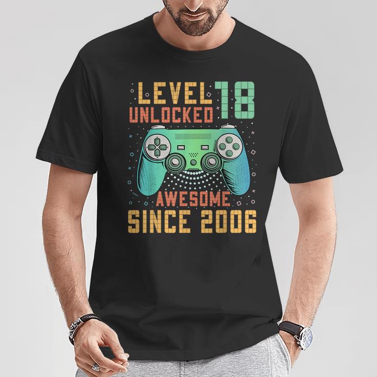 Level 18 Unlocked 18Th Birthday 18 Year Old Gamer Bday T-Shirt Unique Gifts