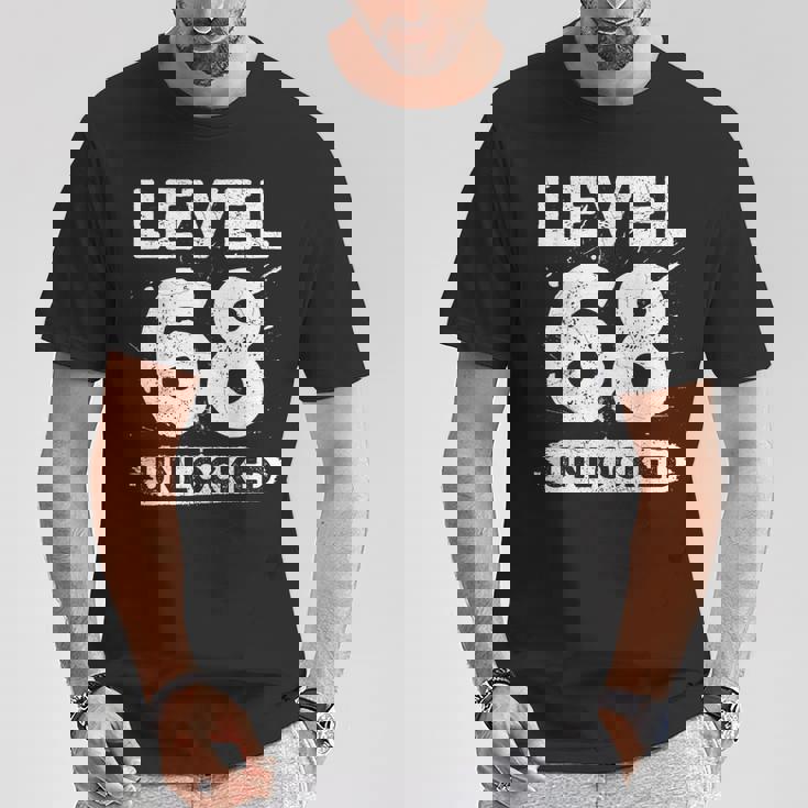 Level 68 Unlocked 68 Aniversario De Boda 68 Años Camiseta unisex Regalos divertidos