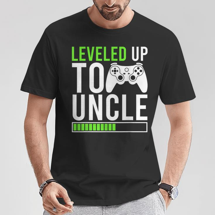 Leveled Up Promoted To Uncle 2024 New Uncle Video Game T-Shirt Unique Gifts