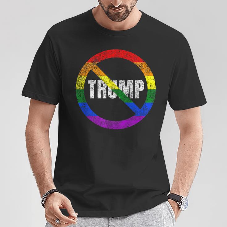 Lgbtq No Trump Anti Trump Rainbow Flag Gay Pride T-Shirt Unique Gifts