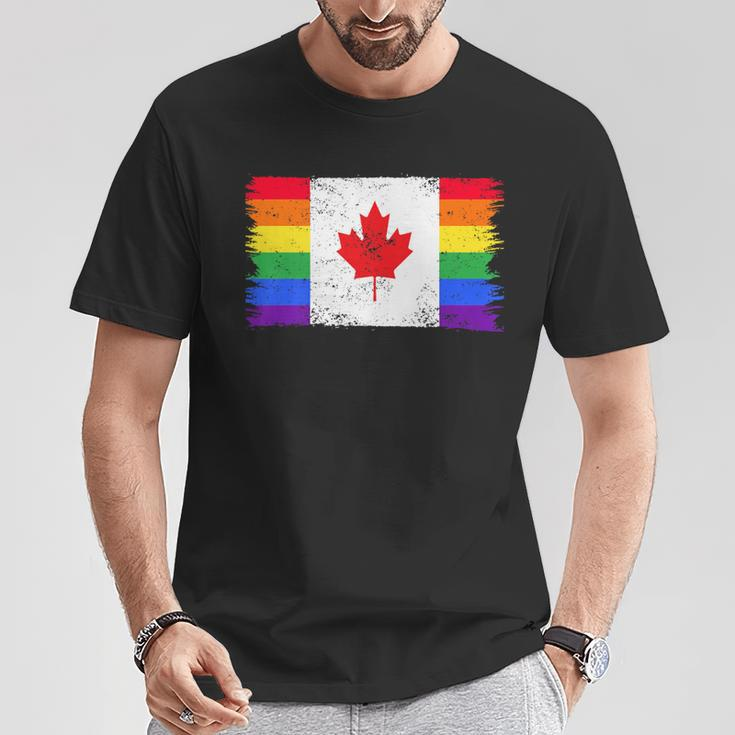 Lgbtq Rainbow Flag Of Canada Canadian Gay Pride T-Shirt Unique Gifts