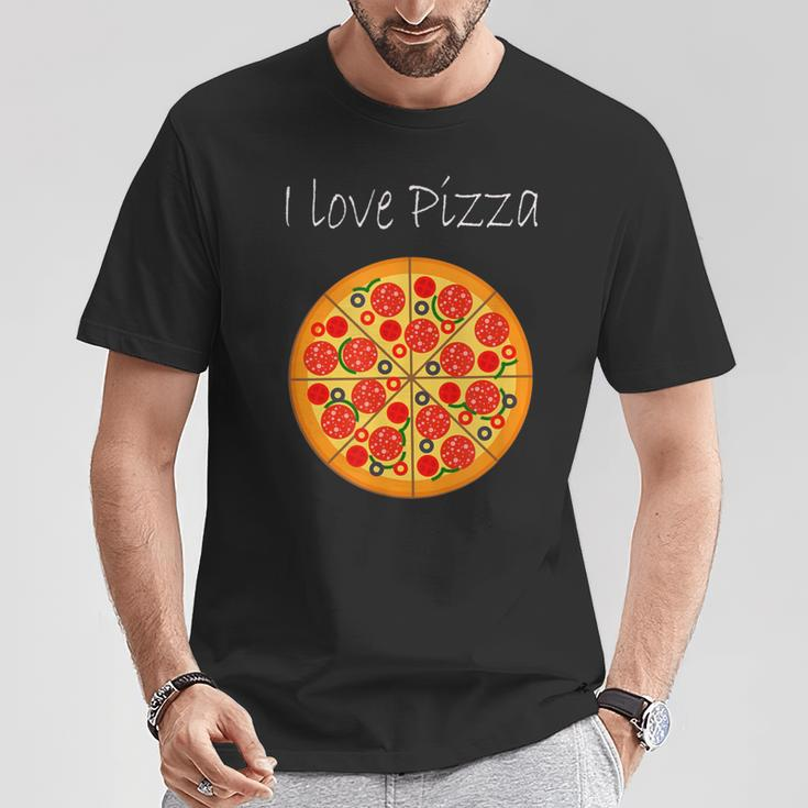 Liebe zur Pizza Grafik T-Shirt, Unisex mit Pizza-Motiv Lustige Geschenke