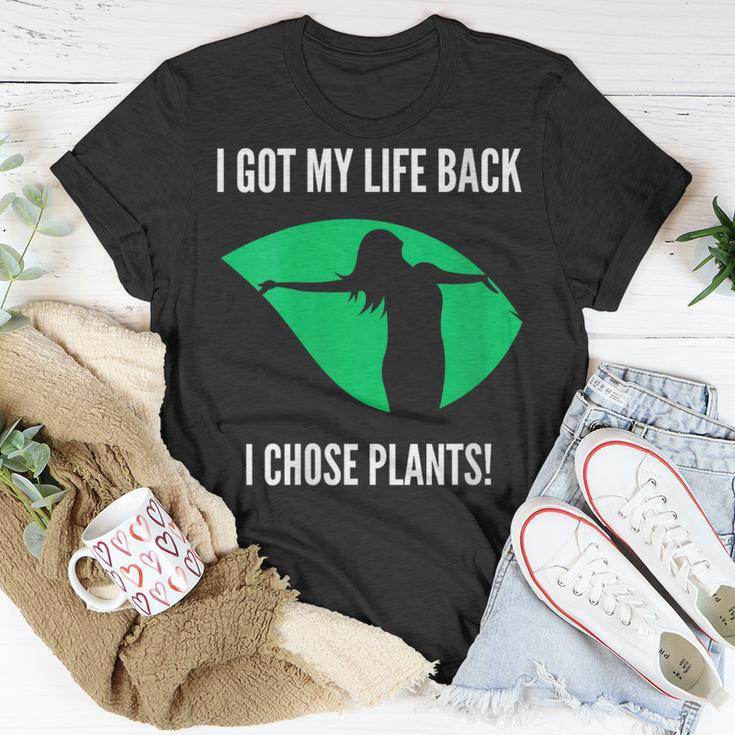 I Got My Life Back I Chose Plants Plantbased -Vegan T-Shirt Unique Gifts