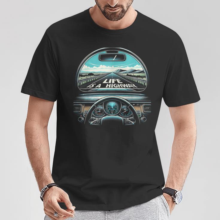 Life Is A Highway Road Trip Graphic T-Shirt Unique Gifts