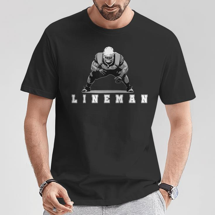 Lineman Vintage Football Offensive Defensive Lineman T-Shirt Lustige Geschenke