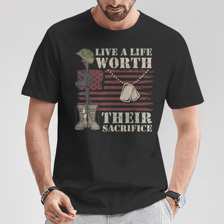Live A Life Worth Their Sacrifice T-Shirt Unique Gifts