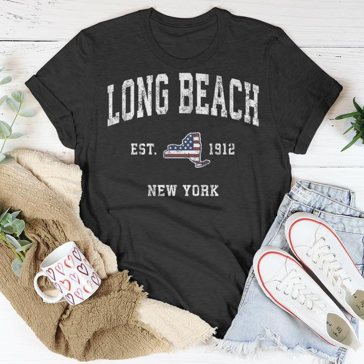 Long Beach New York Ny Vintage American Flag Sports T-Shirt Unique Gifts