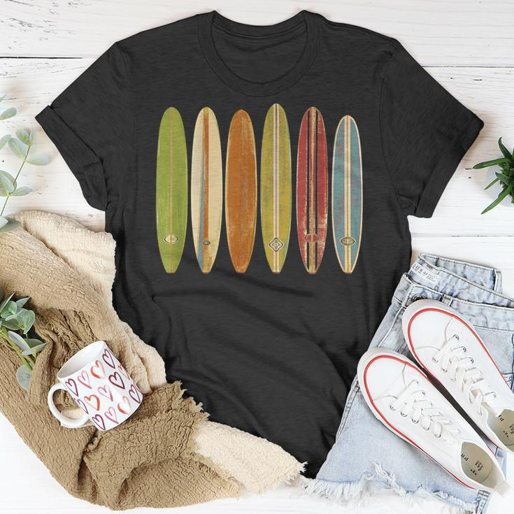 Longboard Surfboards Vintage Retro Style Surfing T-Shirt Unique Gifts