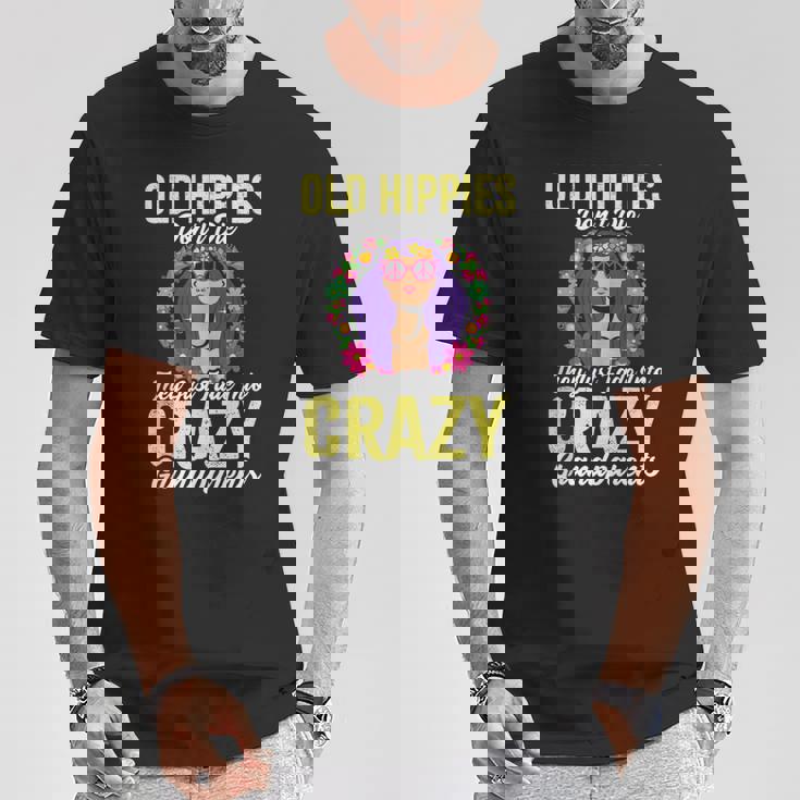 Losiejos Hippies No Mueren Simplemente Se Desvanecen Con Abuelos Locos Sin Mangas Camiseta unisex Regalos divertidos