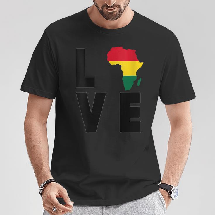 Love Africa Map Afrikan Pride African Diaspora Ancestry T-Shirt Unique Gifts