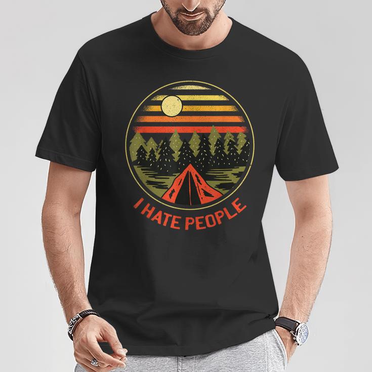 I Love Camping I Hate People Outdoors Vintage Camping T-Shirt Unique Gifts