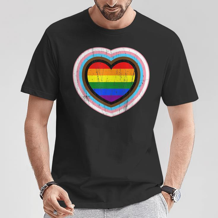 Love Is Love Gay Pride Progress Pride Rainbow Heart Lgbtq T-Shirt Unique Gifts