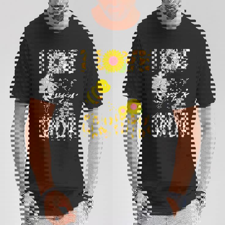 I Love Being A Grandma Sunflower Bee Lover Mother's Day Cute T-Shirt Personalized Gifts