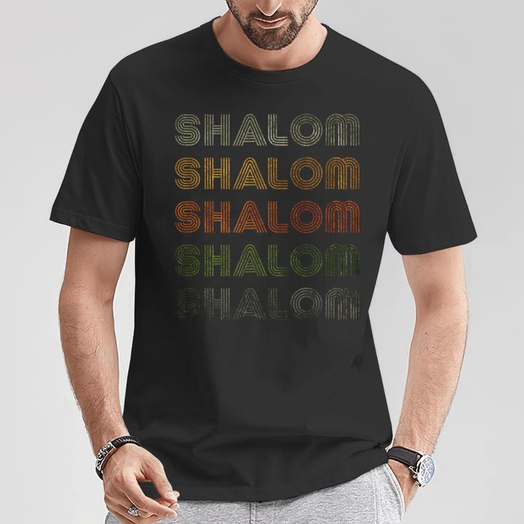 Love Heart Shalom Grunge Vintage Style Black Shalom T-Shirt Personalized Gifts