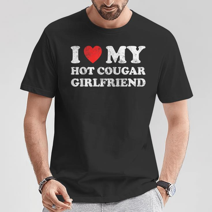 I Love My Hot Cougar Girlfriend Gf I Heart My Hot Girlfriend T-Shirt Unique Gifts