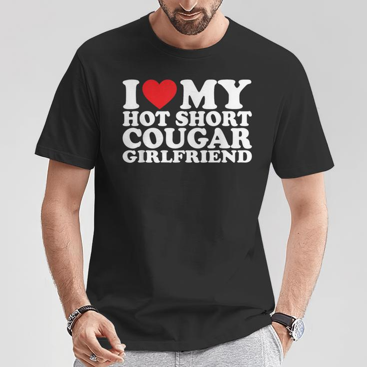 I Love My Hot Short Cougar Girlfriend I Heart My Cougar Gf T-Shirt Unique Gifts