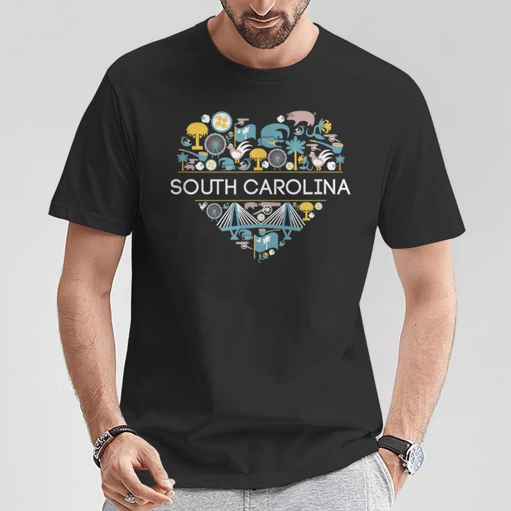 I Love South Carolina Sc Palmetto Pride Southern T-Shirt Unique Gifts