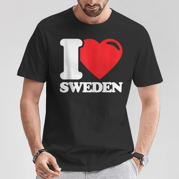 I Love Sweden Heart Flag Scandinavian Nordic Pride T-Shirt Unique Gifts