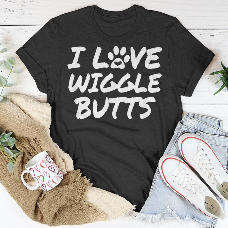 I Love Wiggle Butts Dog Lovers T-Shirt Unique Gifts