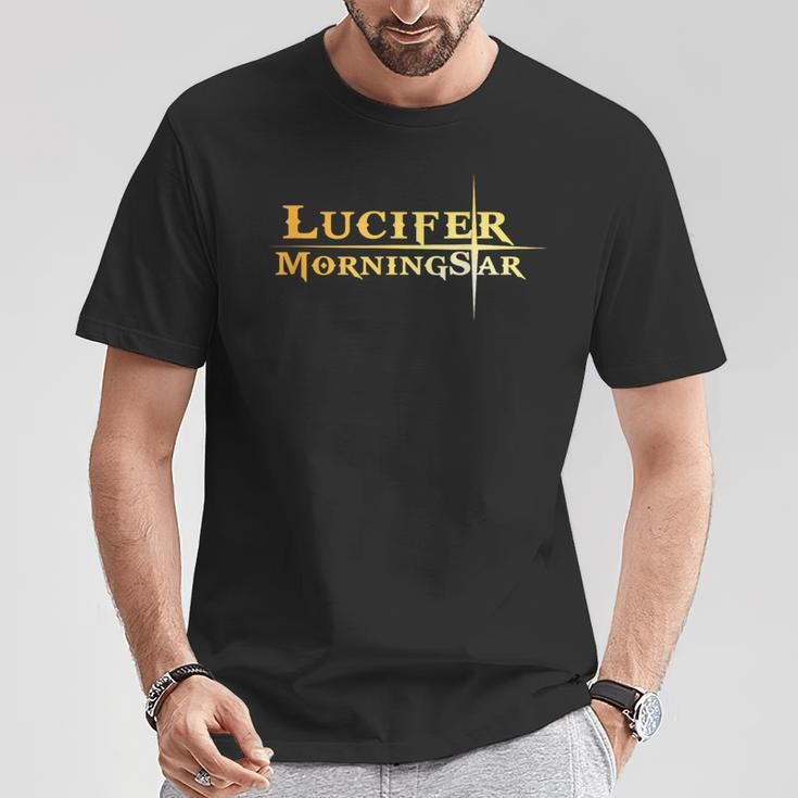 Lucifer Morningstar In A Morning Star Devil Humor Joke T-Shirt Funny Gifts