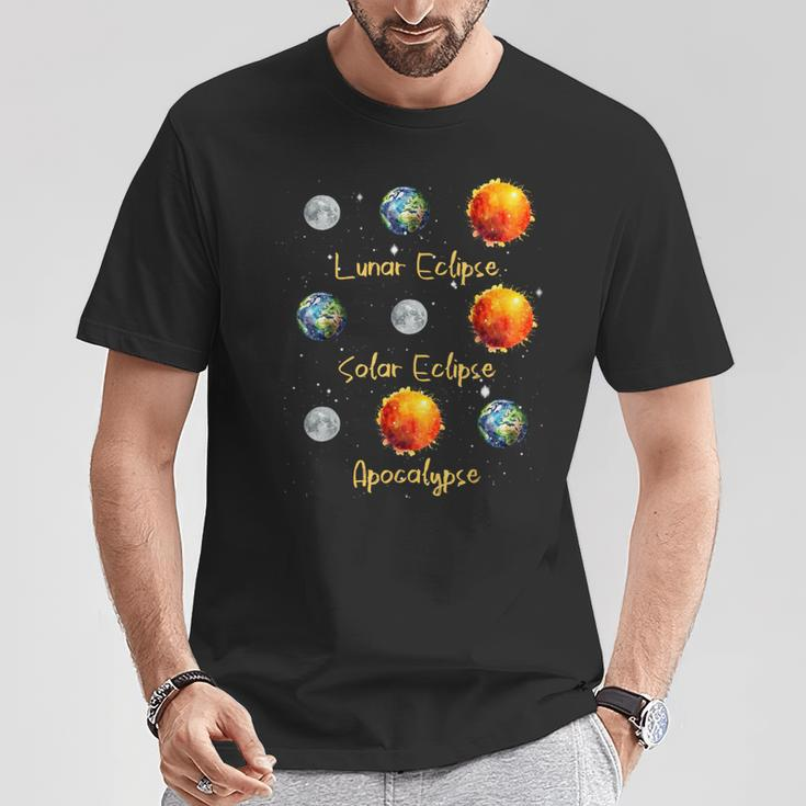 Lunar Eclipse Solar Eclipse And Apocalypse Science Kid T-Shirt Funny Gifts