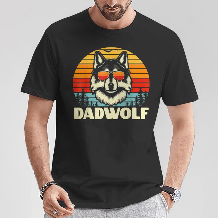 Lustige Geschenkeidee Papa Dadatertagater Wolf Dadwolf T-Shirt Lustige Geschenke