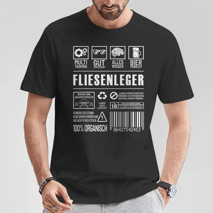 Lustiges Fliesenleger Themen-T-Shirt mit Sprüchen, Herren Schwarz Lustige Geschenke