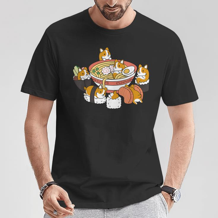 Lustiges Katzen-Ramen T-Shirt, Cartoon-Katzen mit Nudelschüssel Lustige Geschenke