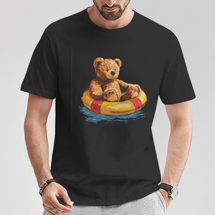 Lustiges Schwimmer-Outfit Mit Teddybär Für Schwimmring-Liebhaber T-Shirt Lustige Geschenke
