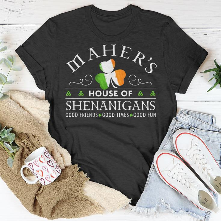 Maher House Of Shenanigans Irish Family Name T-Shirt Funny Gifts