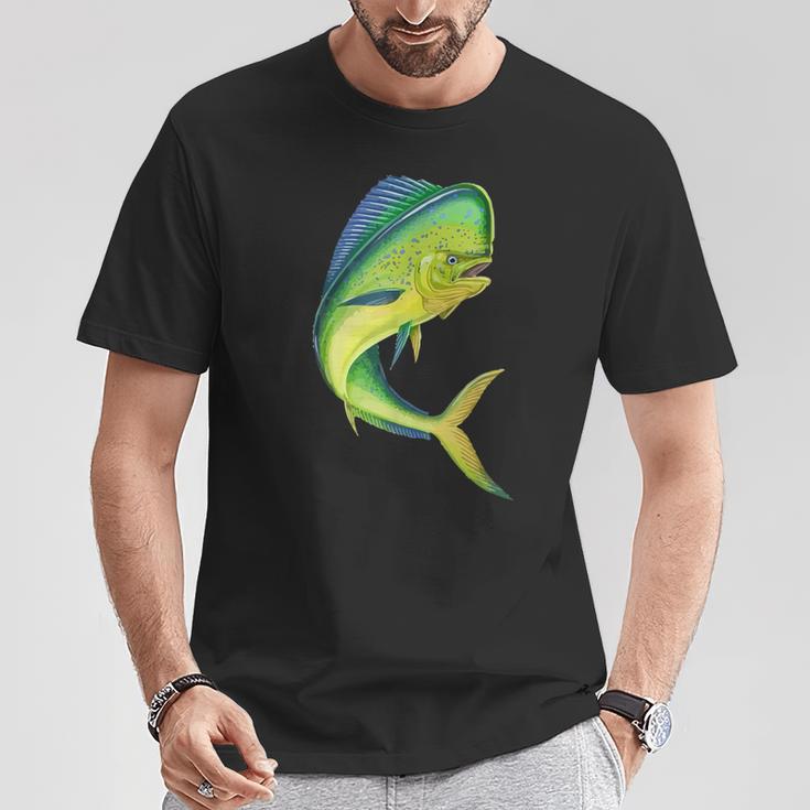 Mahi Mahi Heartbeat For Saltwater Fish Fishing Lovers T-Shirt