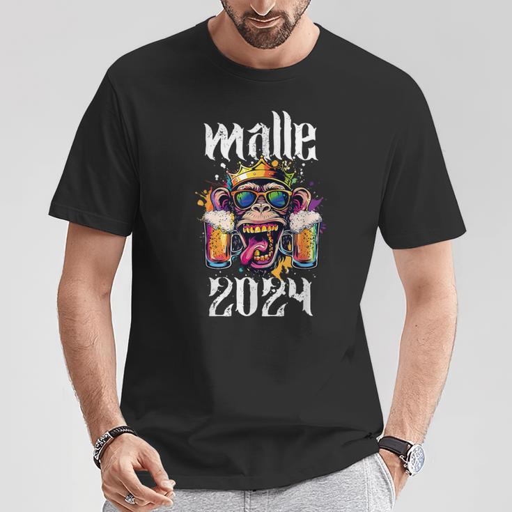 Malle 2024 Affe König Mallorca Crew Bier Urlaub Spruch T-Shirt Lustige Geschenke