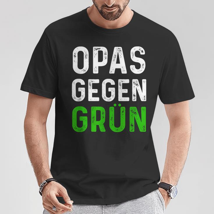 Männer Opas Gegen Grün Spruch Grüne Nein Danke Opa T-Shirt Lustige Geschenke