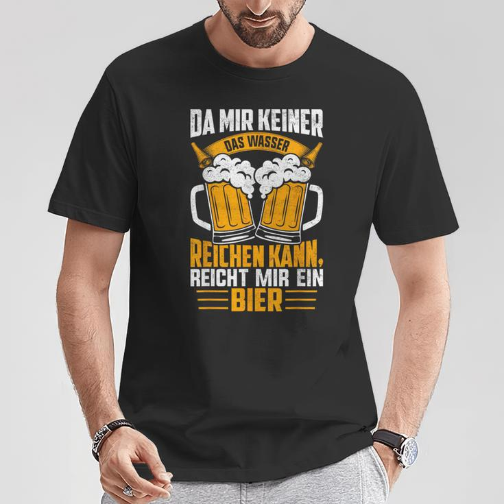 Männer T-Shirt Da mir keiner das Wasser reichen kann, reicht mir ein Bier Schwarz, Lustiges Bierliebhaber Shirt Lustige Geschenke