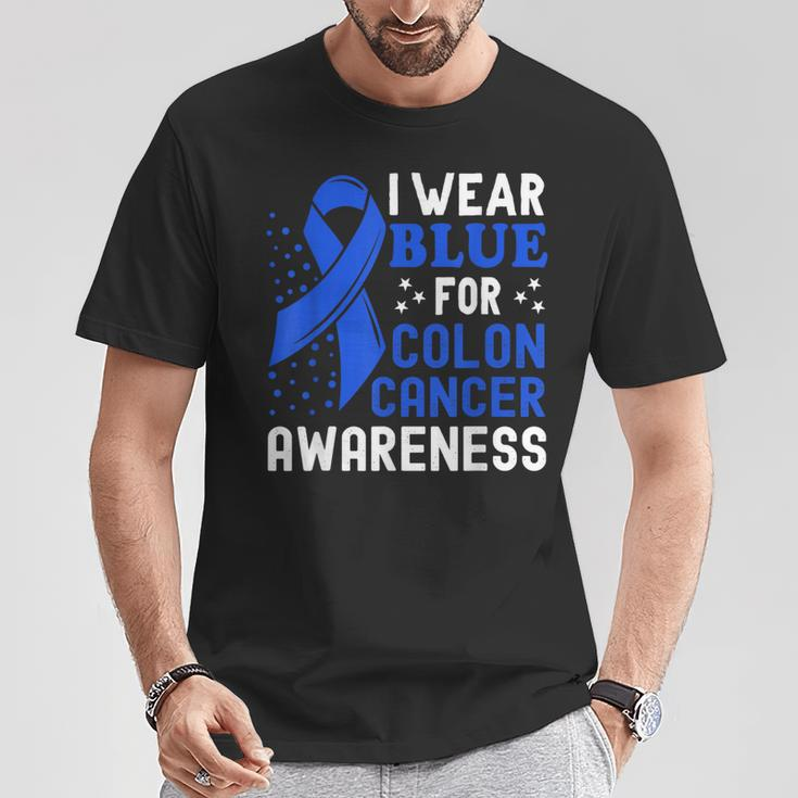 In March I Wear Blue For Colorectal Colon Cancer Awareness T-Shirt Personalized Gifts