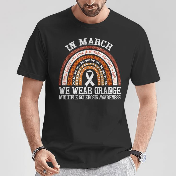 In March We Wear Orange Ms Multiple Sclerosis Awareness T-Shirt Unique Gifts