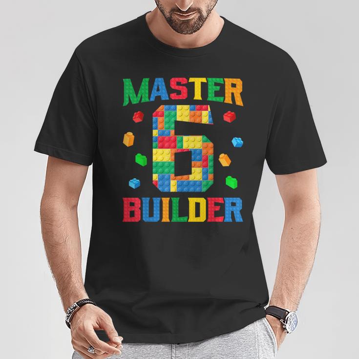 Master Builder 6Th Birthday 6 Year Old Brick Building Blocks T-Shirt Unique Gifts